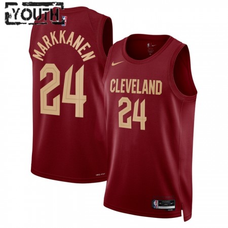 Dres Cleveland Cavaliers Lauri Markkanen 24 Nike 2022-23 Icon Edition Maroon Swingman - Dječji